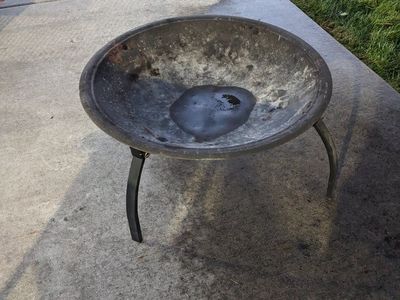 Used Outdoor Fire Pit Bowl with Stand - Portable Patio/Backyard Bonfire