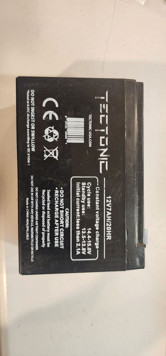 12V 7Ah 20HR Rechargeable Sealed Lead Acid Battery (F1 Terminals)
