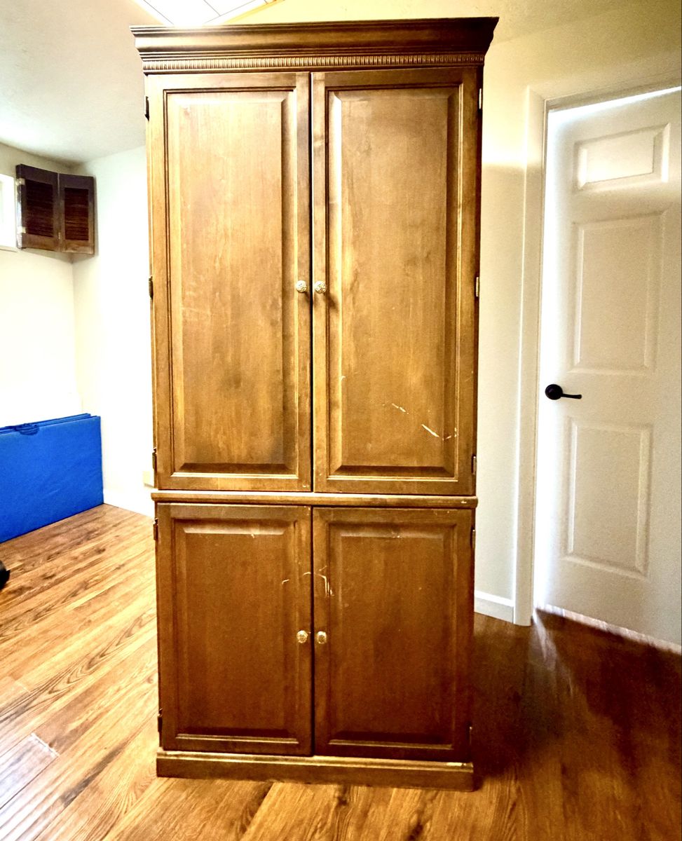 Solid Wood Armoire / Computer Cabinet