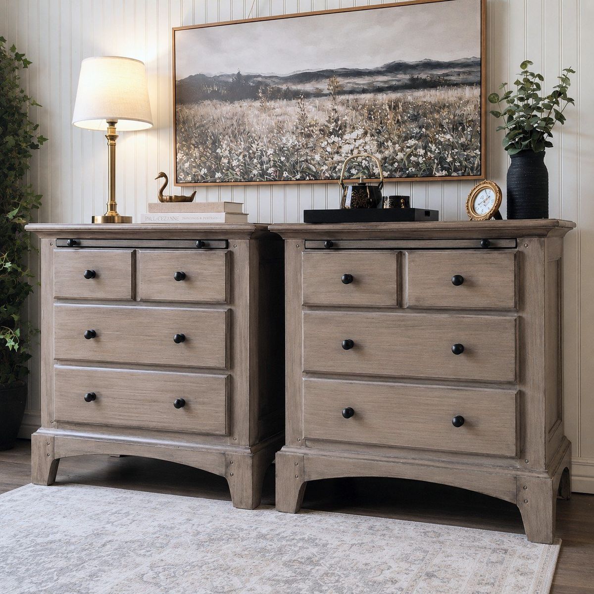 Large Pottery Barn Inspired Nightstands - Pull-Out Trays