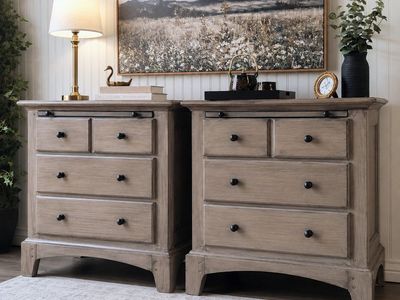 Large Pottery Barn Inspired Nightstands - Pull-Out Trays