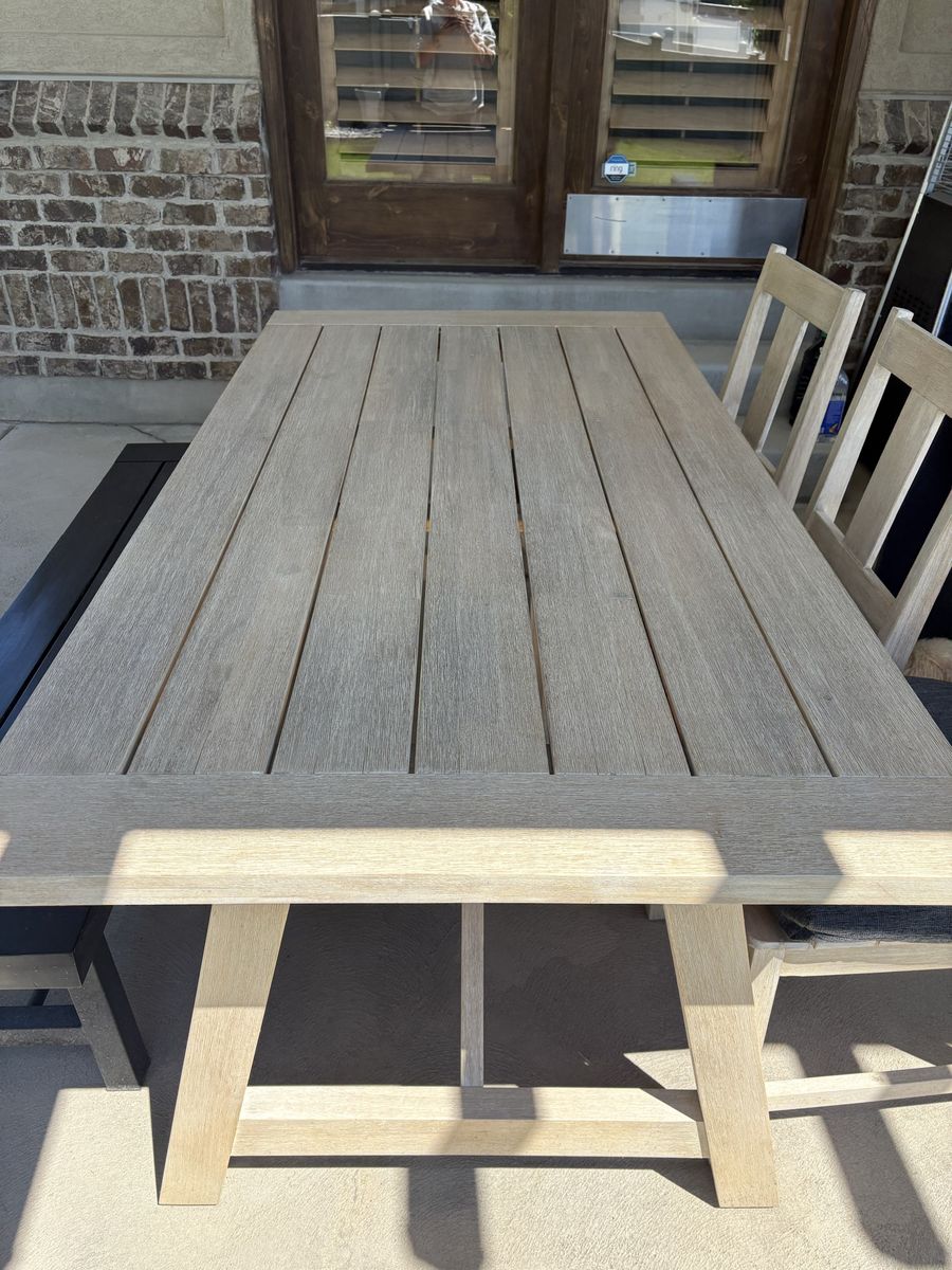 Light wood patio table set