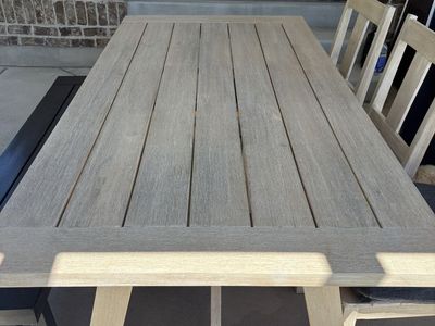 Light wood patio table set