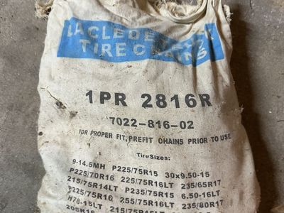 LACLEDE 1PR 2816R Tire Chains for P225/75R15, 30x9.50-15, P225/70R16 & More - Used Condition