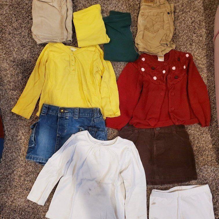 Girls Mixed Clothing Bundle - Tops, Shorts, Skirts & Cardigan