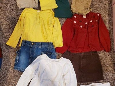 Girls Mixed Clothing Bundle - Tops, Shorts, Skirts & Cardigan