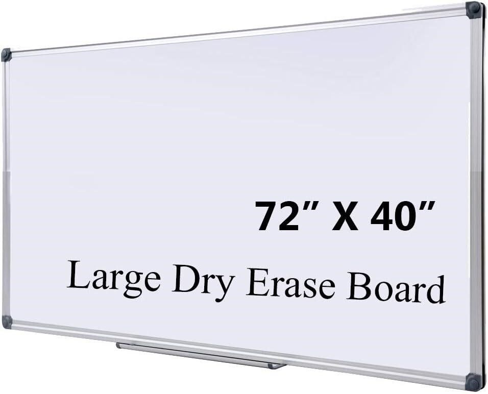 72" x 40" Magnetic Dry Erase Board with Pen Tray