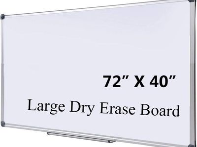 72" x 40" Magnetic Dry Erase Board with Pen Tray