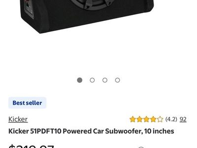 Kicker 51PDFT10 10-inch Powered Car Subwoofer with Enclosure - Used
