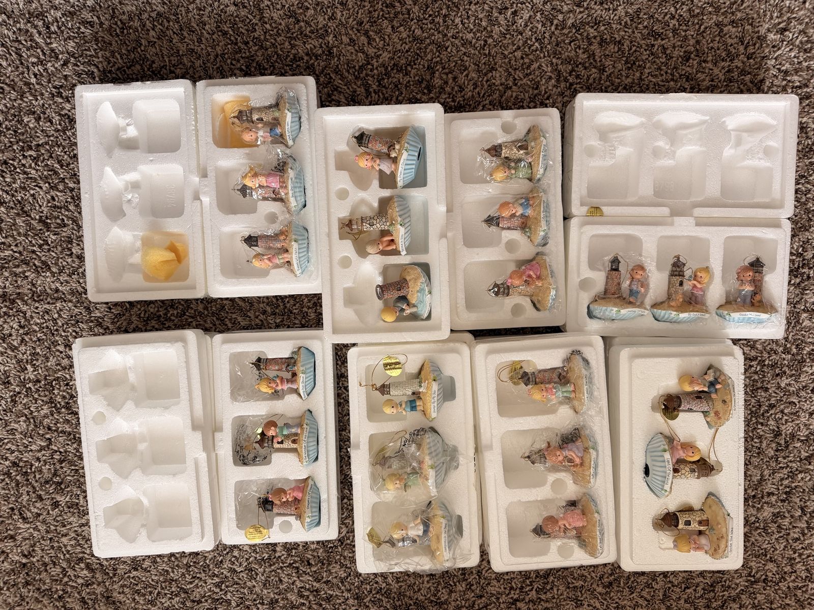 24 Precious Moments Lighthouse Figurines / Ornaments Collection with Styrofoam
