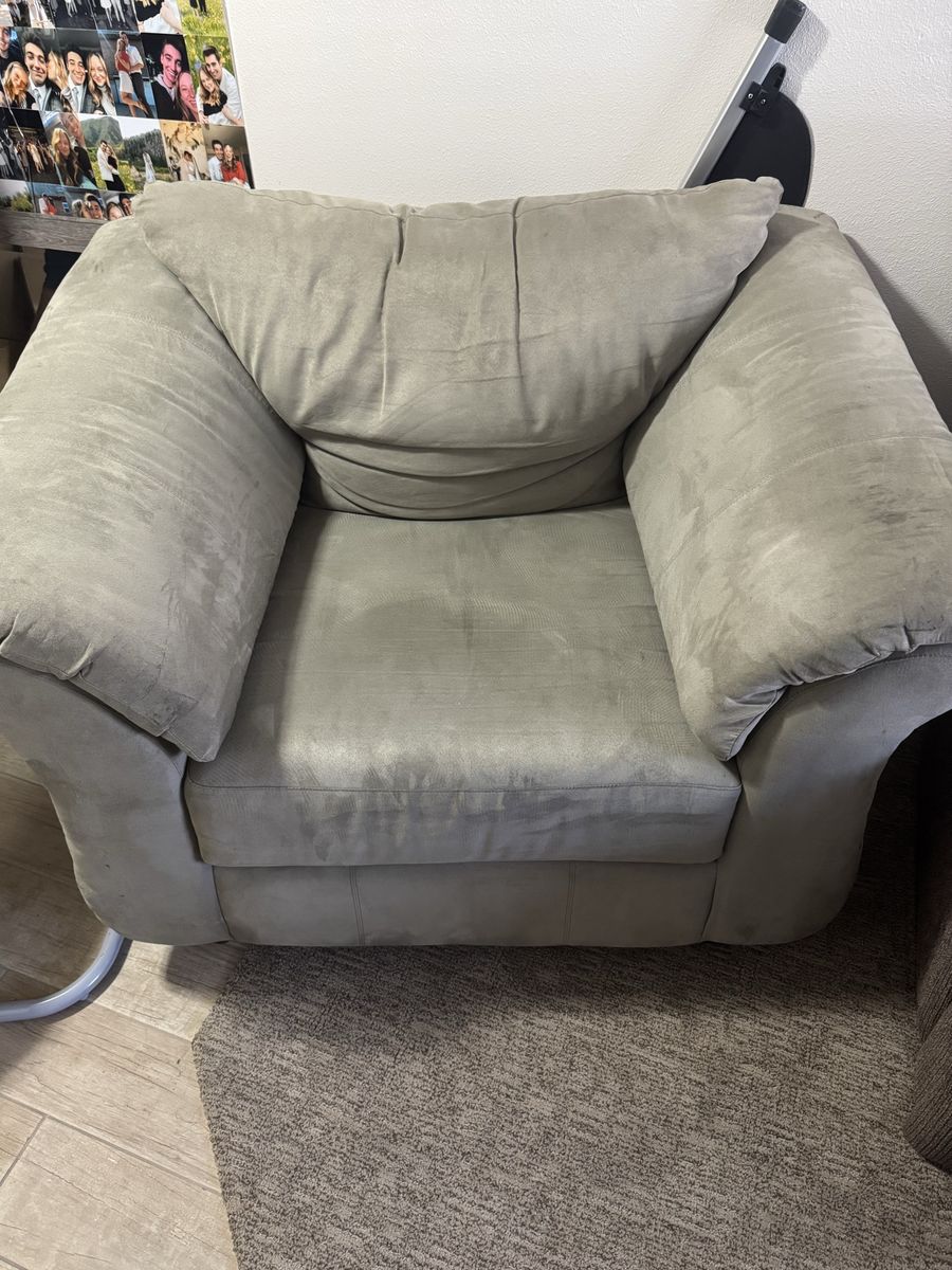 Oversized Grey Microfiber Chair - 3ft x 4ft