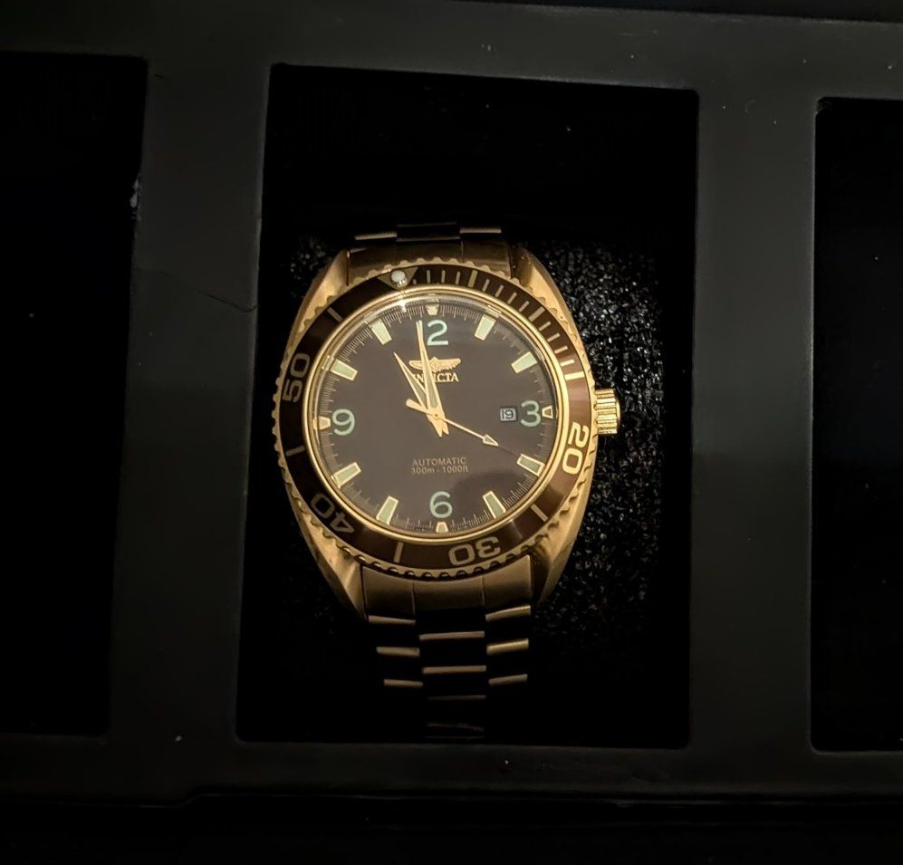 Invicta Gold-Tone Automatic Pro Diver Watch - 300m/1000ft