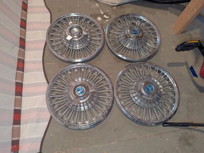 1966 Ford Mustang Wire Hubcaps With Spinners Set Of 4
