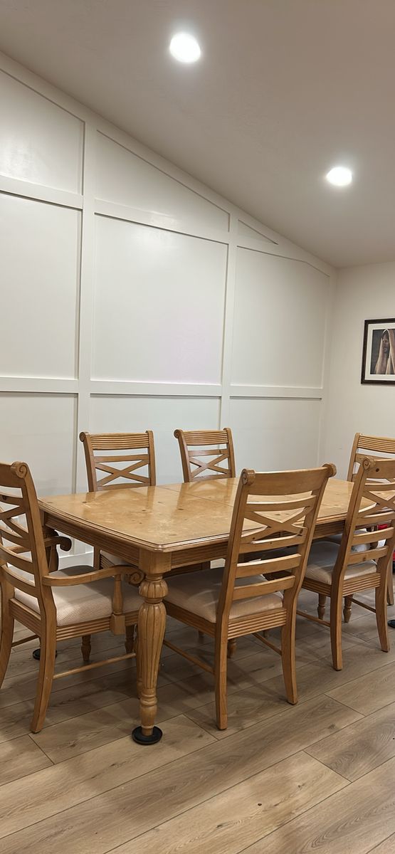 Wood Dining Table with 6 chairs