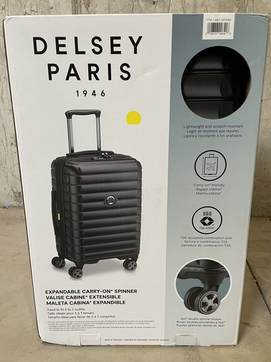 NIB Delsey Paris Expandable Carryon Case TSA Lock