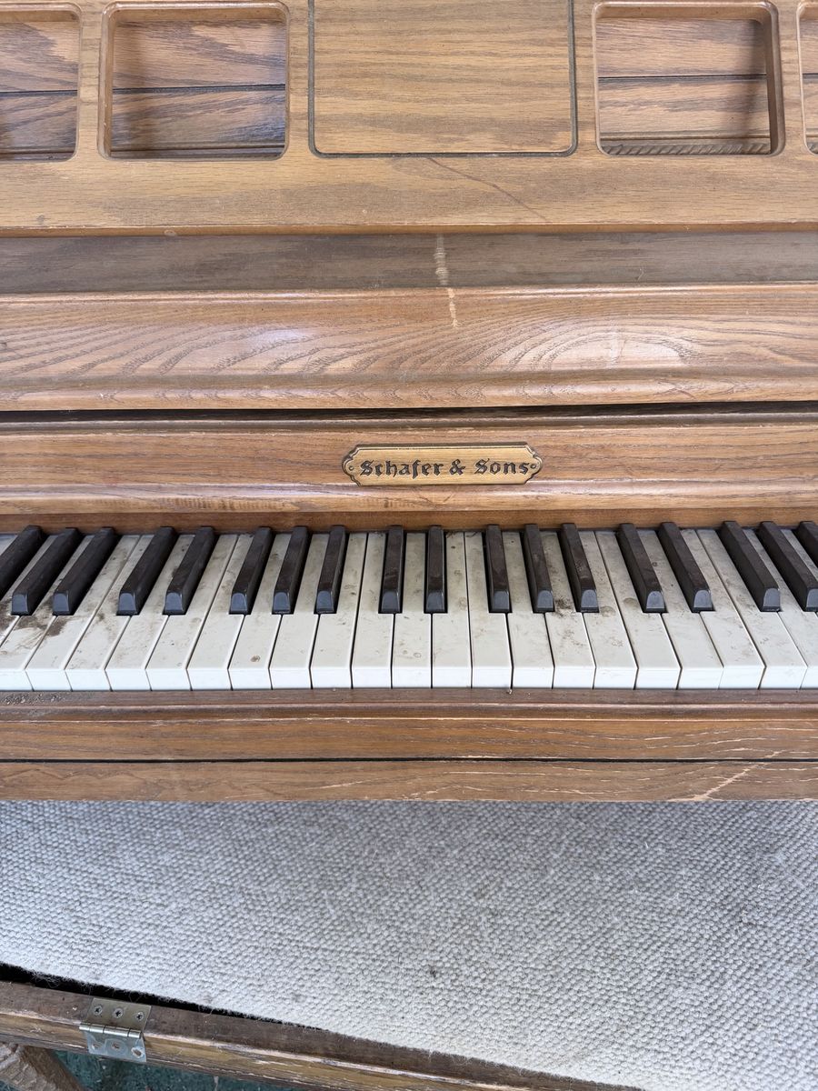 Free Schafer & Sons Wooden Upright Piano 