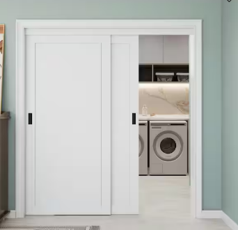 60 in. x 80 in. 1-Panel White Primed Finished MDF Sliding Door