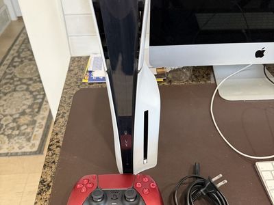 Sony PlayStation 5 PS5 Disc Version Console with Red DualSense Controller and Power Cable
