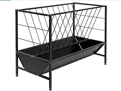 New in BoxPasture Hay Feeder 50 Gallon, Heavy Duty 2-in-1 Livestock Feeder, Hay Grain Feeding