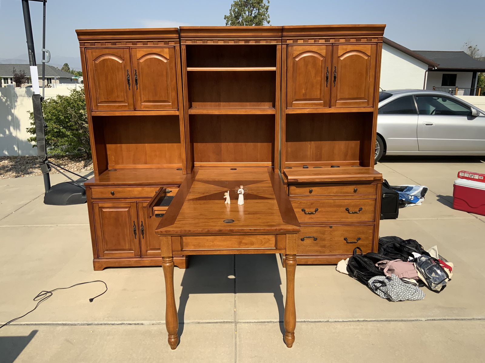Solid wood office furniture set