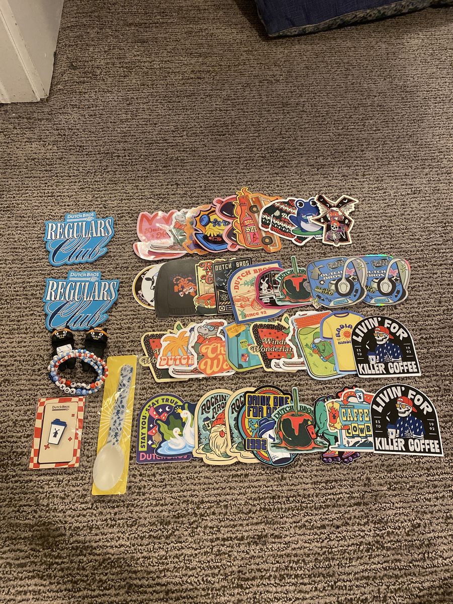 Dutch bros stickers and merch