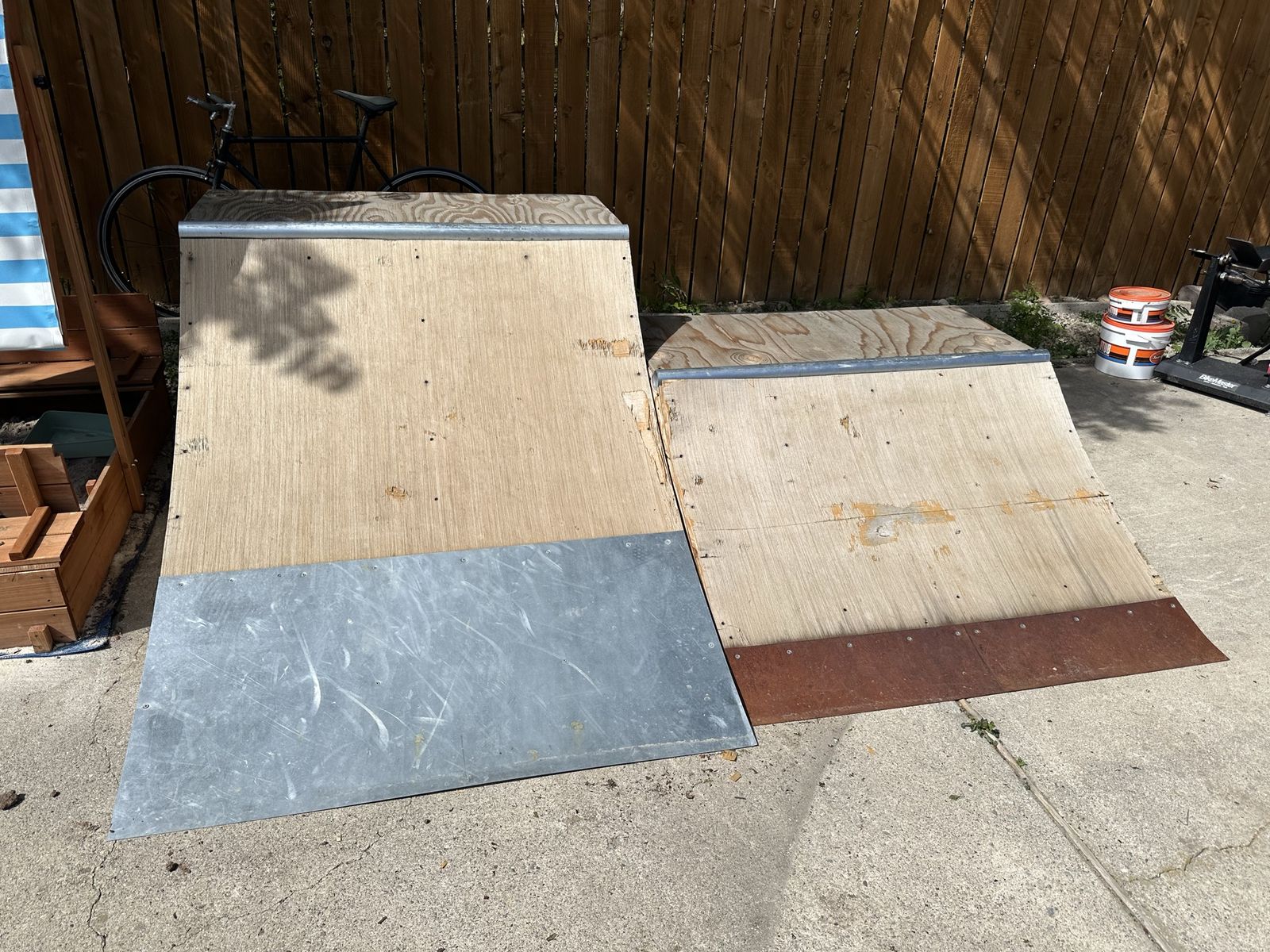 Pair of Skate Quarter pipes/ Skateboard ramps