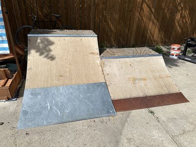 Pair of Skate Quarter pipes/ Skateboard ramps