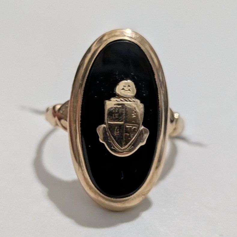 Vintage sorority Crest 10 karat gold ring