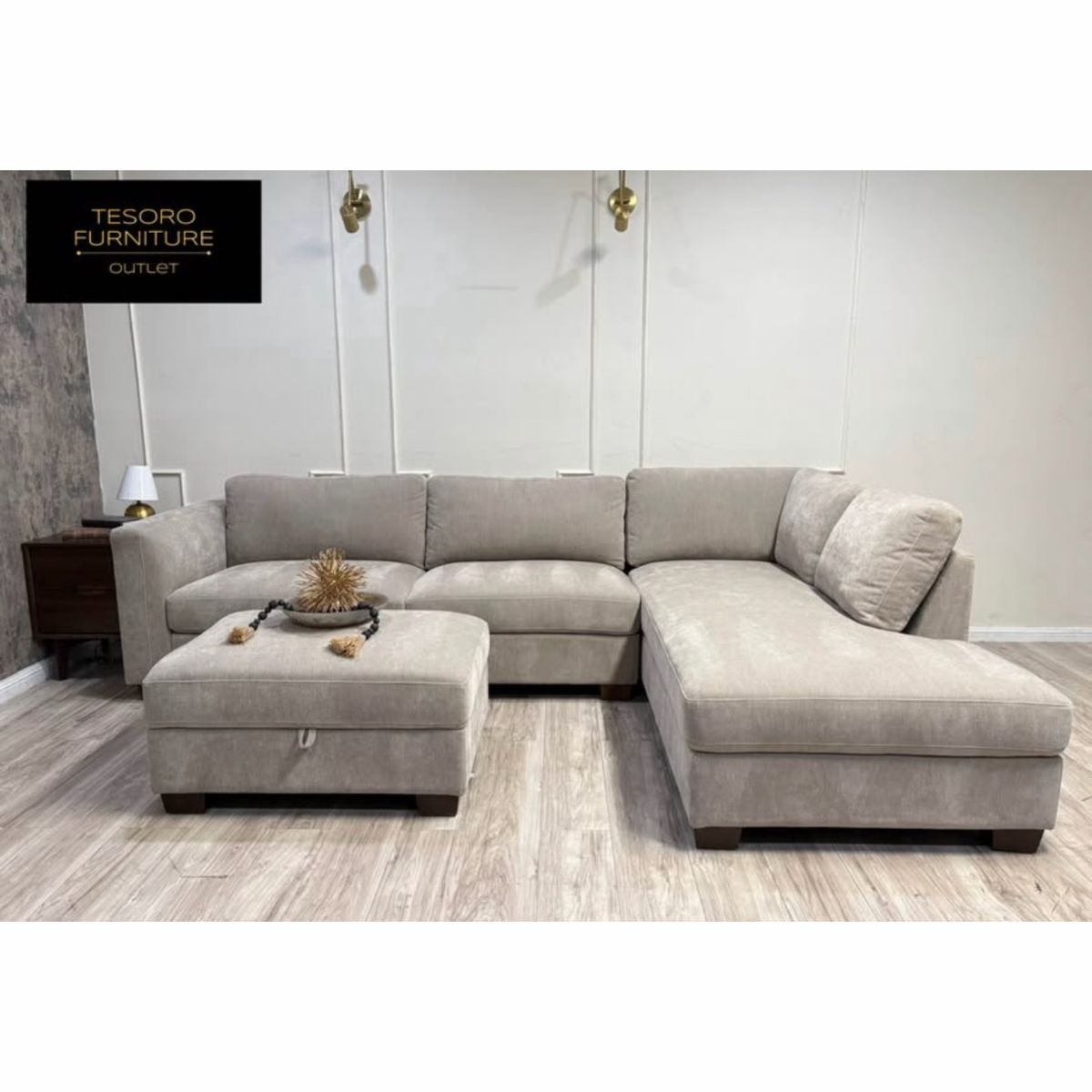 WALSEN SECTIONAL AND OTTOMAN WE OFFER DELIVERY