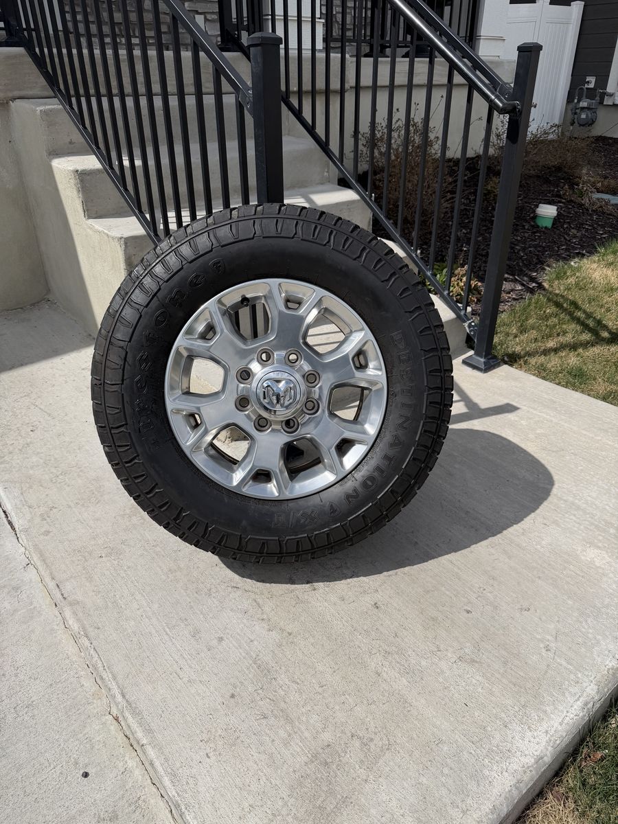 Dodge Ram 3500 Rims and Tires 275/70R18 Firestone