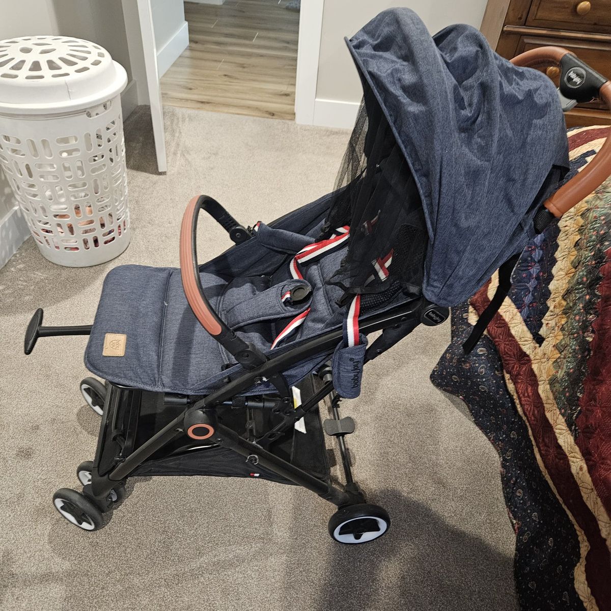 Chicco Mini Bravo Plus Lightweight Stroller - Blue Denim, Compact Fold, Excellent Condition