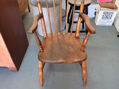 Antique Wooden Windsor Style Spindle Back Armchair