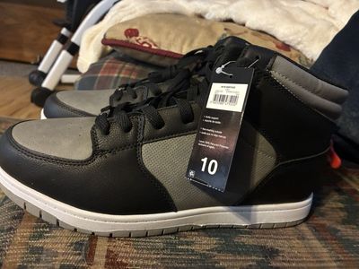 New, Fubu Heritage Men's High-Top Sneakers Size 10 Black/Grey with Ankle Support & Non-Marking Outsole, shoes