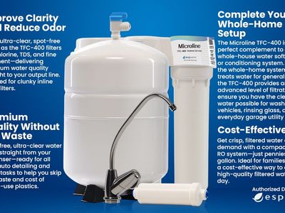 Microline TFC-400 Reverse Osmosis Water Filtration System Unit with Storage Tank