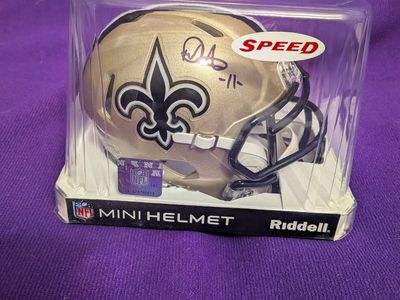 Signed Deonte Harris mini helmet