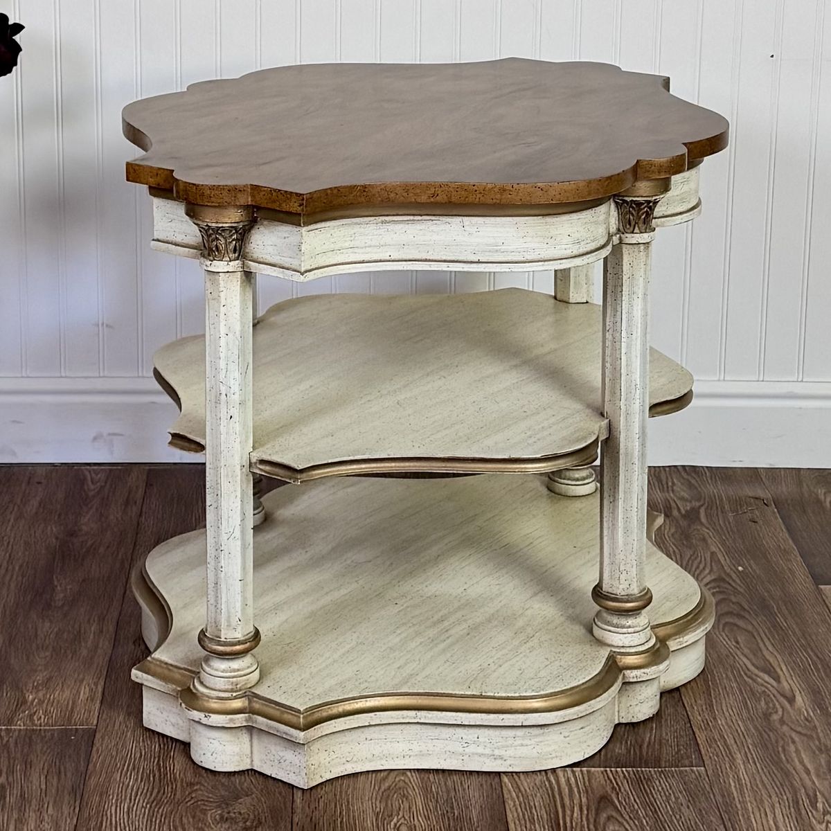 Vintage Hollywood Regency Multi Tier Accent Table