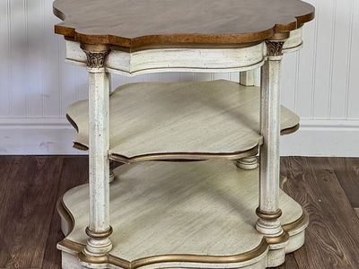 Vintage Hollywood Regency Multi Tier Accent Table