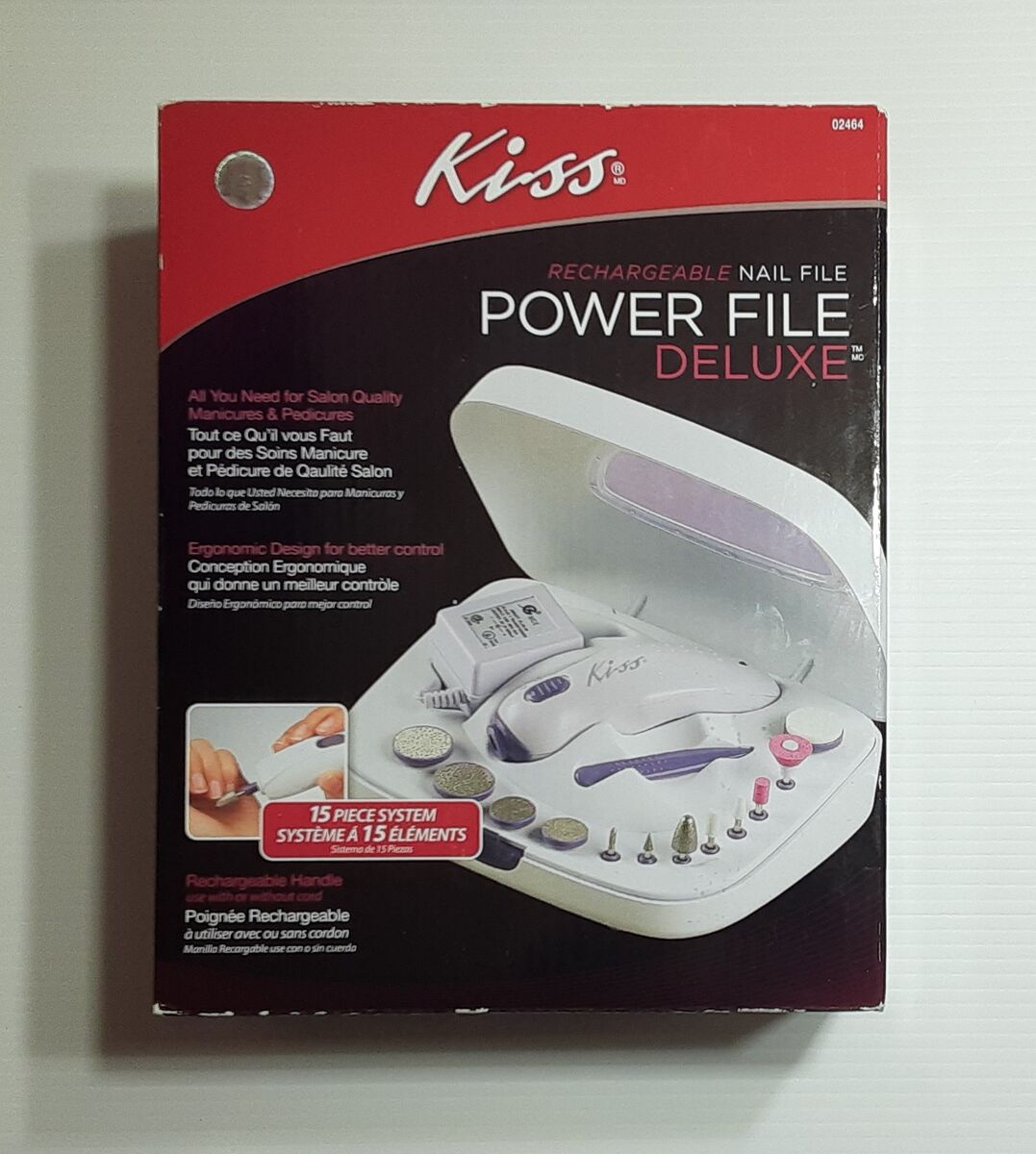 Professional Premium Rechargeable Electric Nail File Set - Power File Deluxe - 15 Pieces System Set - New