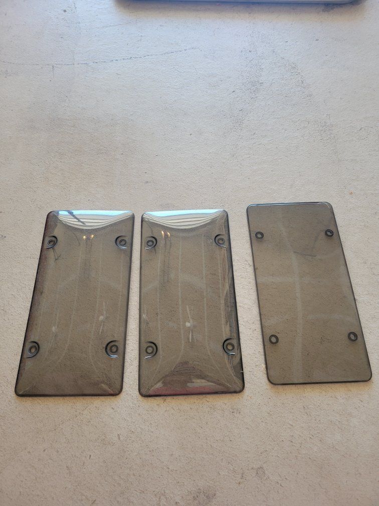 3 Smoked Rectangular license plate covers