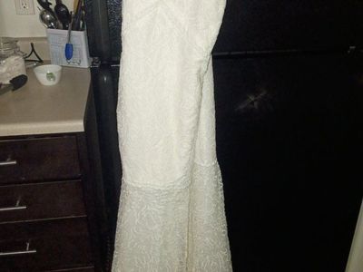 White Lace Spaghetti Strap Wedding Dress Formal Gown
