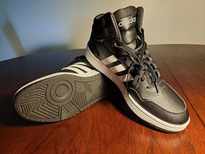 Adidas Hoops 3.0 Mid Basketball Shoes Men's Black/White Size 11