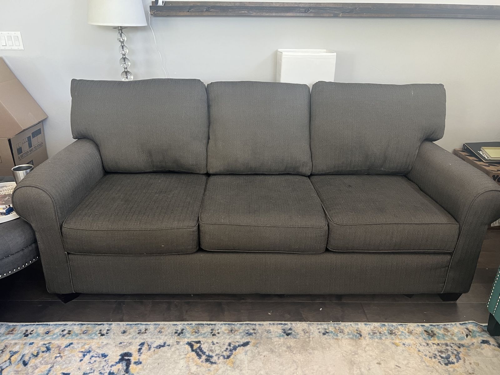 Matching grey sofas