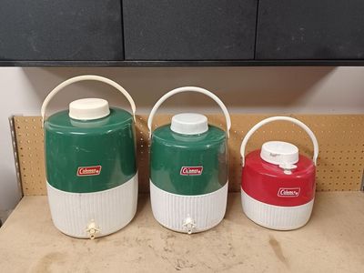 Vintage Coleman water jug coolers $25 ea