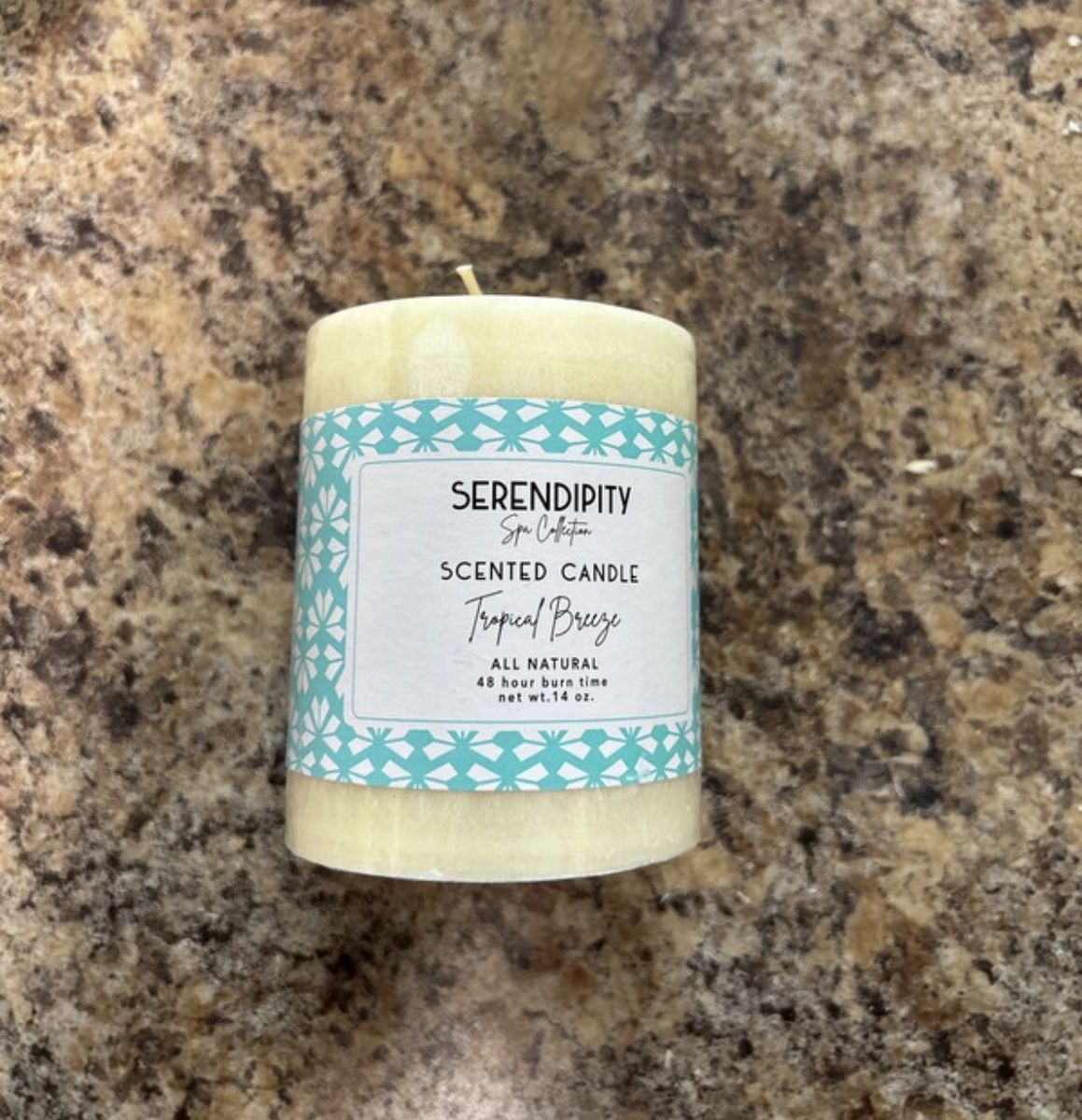 Serendipity Spa Collection Scented Candle - Tropical Breeze, All Natural, 48 Hr Burn, 14 oz