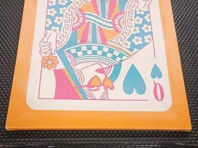 trendy retro queen of hearts playing card canvas wall art print/painting