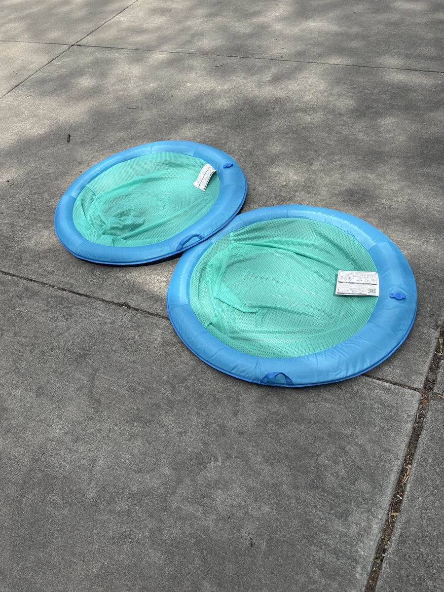 Set of 2 Inflatable Mesh Pool Floats - Blue and Green