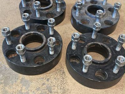 Set of 4 Black Wheel Spacers / Adapters 5x5, 1.5”