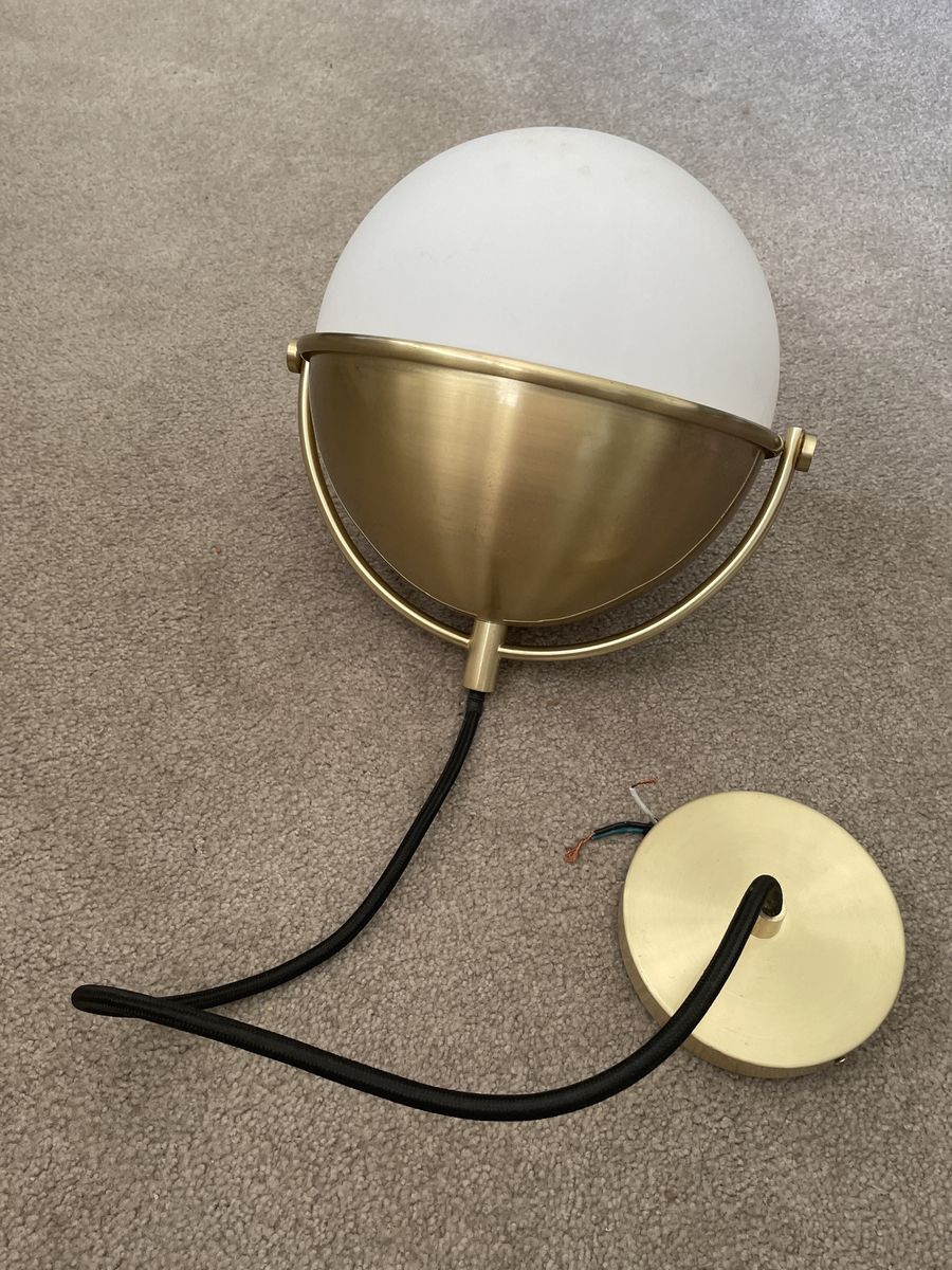 Modern Metal & Frosted Glass Globe Ceiling light