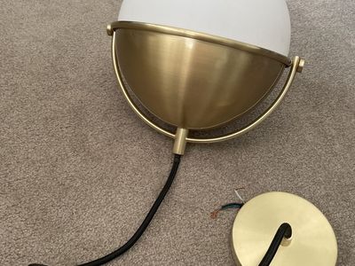 Modern Metal & Frosted Glass Globe Ceiling light