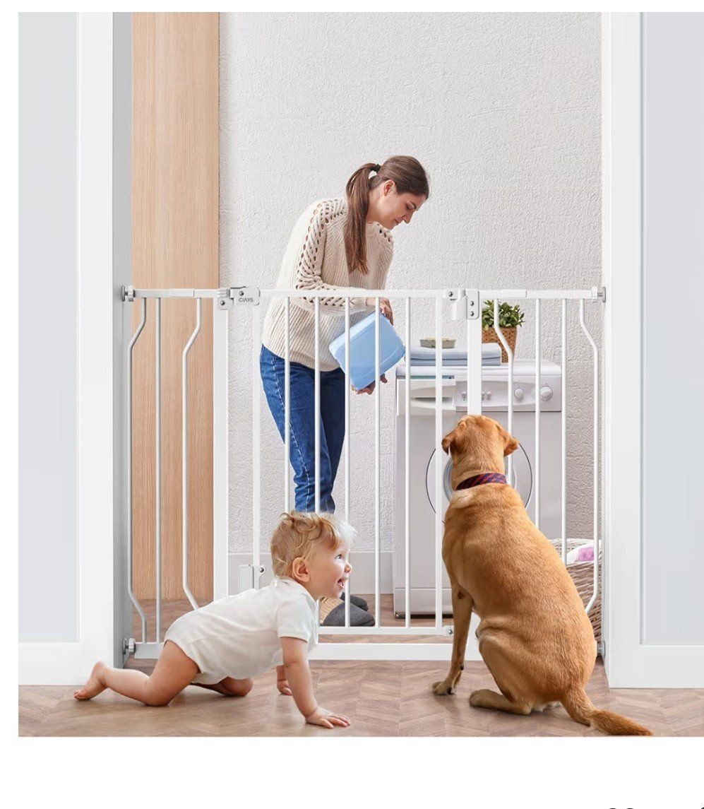 Set of 2 Baby Gates w/Alarms + 8 Wall Nannies